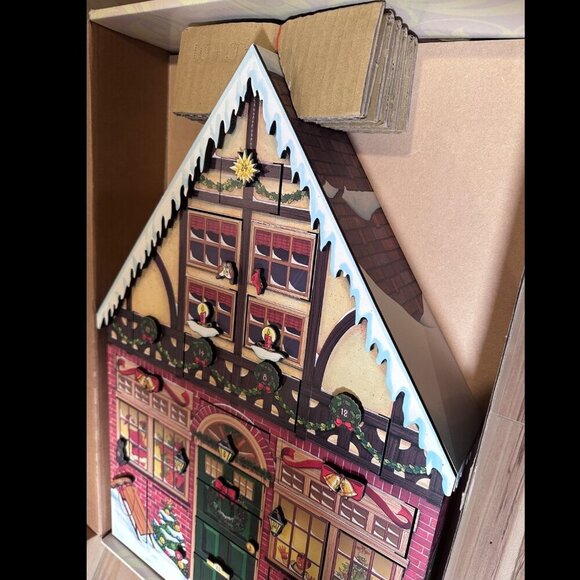 Wooden Christmas House Advent Calendar Reusable Holiday Decor from Byers Choice - Picture 10 of 15